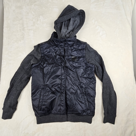 RVCA Jacket Small Men’s Hoodie shacket black grey light weight - Picture 1 of 8